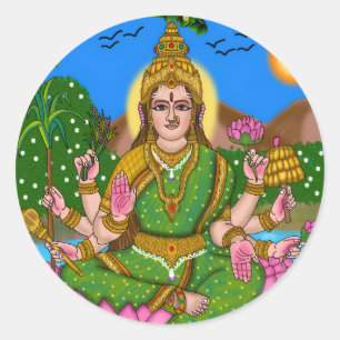 Mahalakshmi-Aufkleber Runder Aufkleber