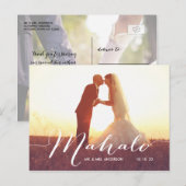 Mahalo 2 Foto Wedding Danke Postcard Postkarte (Vorne/Hinten)