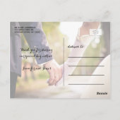 Mahalo 2 Foto Wedding Danke Postcard Postkarte (Rückseite)