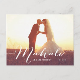 Mahalo 2 Foto Wedding Danke Postcard Postkarte