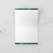 Mahalo-aquamarine Kalligraphie-Schrift Dankeskarte (Innenseite)