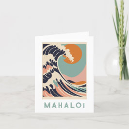 Mahalo danke Ihnen Karte, Great Wave Design