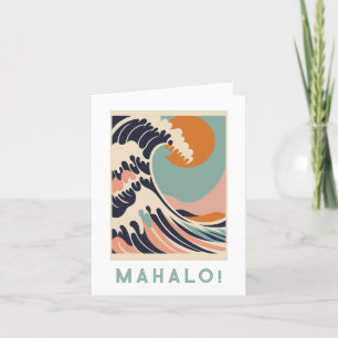 Mahalo danke Ihnen Karte, Great Wave Design