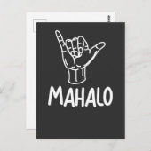 Mahalo Hawaii Gift Hang Loose Postkarte (Vorne/Hinten)