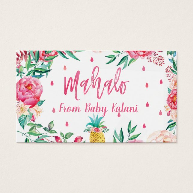 Mahalo Hawaiian Baby Dusche Vielen Dank Karten (Vorderseite)