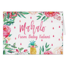 Mahalo hawaiische Babyparty danken Ihnen Karten