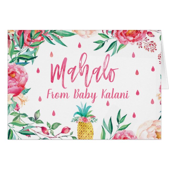 Mahalo hawaiische Babyparty danken Ihnen Karten (Vorderseite (Horizontal))