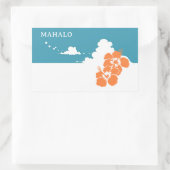 MAHALO Hibiscus Blue Sky Rectangle Rechteckiger Aufkleber (Tasche)