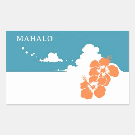MAHALO Hibiscus Blue Sky Rectangle Rechteckiger Aufkleber (Vorderseite)