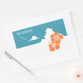 MAHALO Hibiscus Blue Sky Rectangle Rechteckiger Aufkleber (Umschlag)