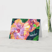 Mahalo Hibiskus Vielen Dank Karte (Vorderseite)