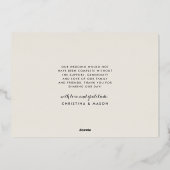 Mahalo | Hochzeitsfoil Foto Dankeschön Karte (Rückseite)