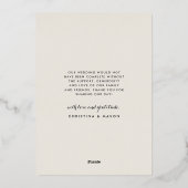 Mahalo | Hochzeitsfoil Foto Dankeschön Karte (Rückseite)