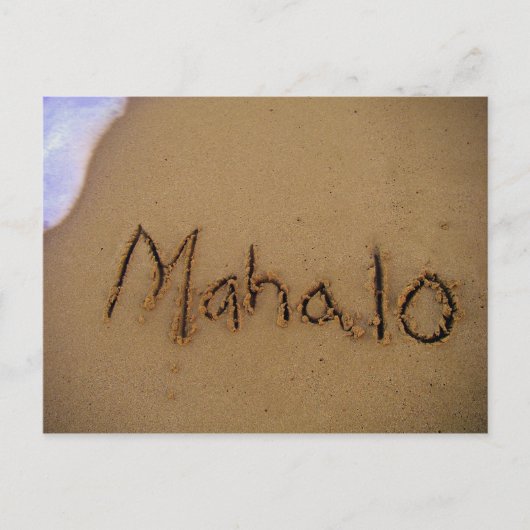 Mahalo in Sand Postcard Postkarte (Vorderseite)