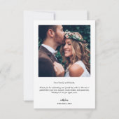 Mahalo Modern Elegante Wedding Danke Foto Card (Rückseite)