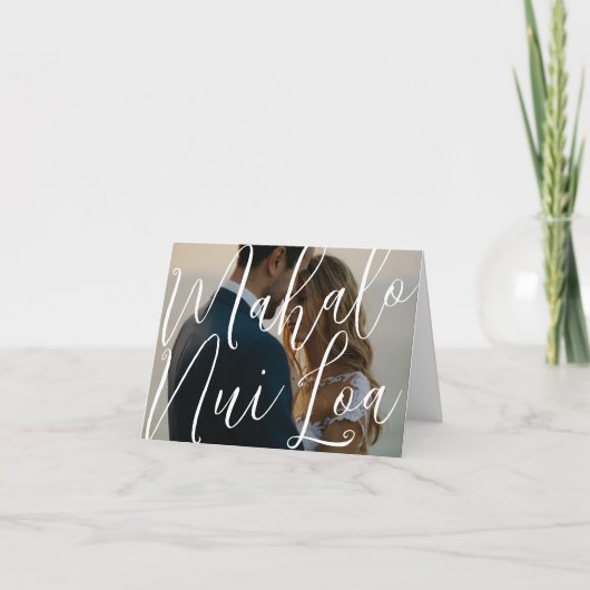 Mahalo Nui Loa | Hawaiianisches Hochzeitssemble Dankeskarte (Vorderseite)