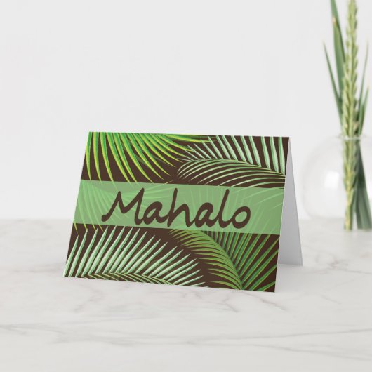 Mahalo Palm Frondcard Dankeskarte (Vorderseite)