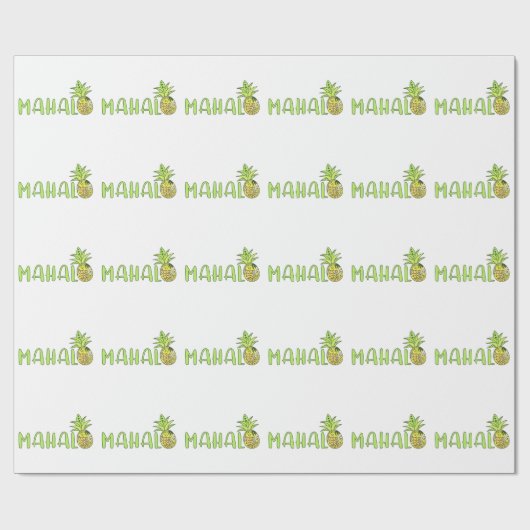 Mahalo Pineaple Geschenkpapier (Flach)