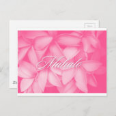 Mahalo Pink Plumeria Card Postkarte (Vorne/Hinten)