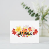 Mahalo Plumeria Postkarte (Stehend Vorderseite)