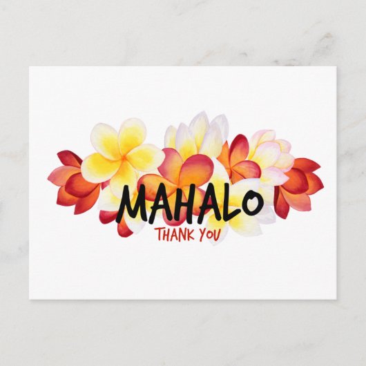 Mahalo Plumeria Postkarte (Vorderseite)