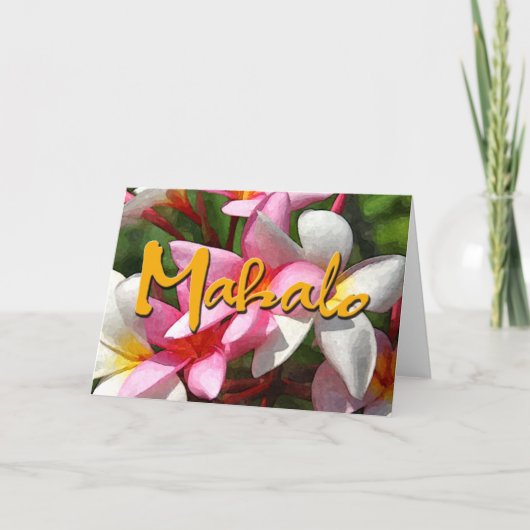 Mahalo Plumerias Dankeskarte (Vorderseite)