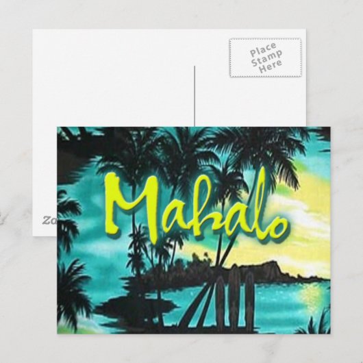 Mahalo Sunset Postkarte (Vorne/Hinten)