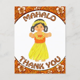 Mahalo Thank You - Hawaiian Luau Postcards Postkarte