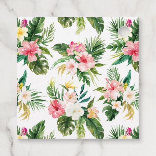 Mahalo Tropical Blume and Greenerity Wedding Geschenkanhänger (Rückseite)