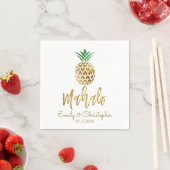 Mahalo Tropical Hawaiian Ananas Wedding White Serviette (Beispiel)