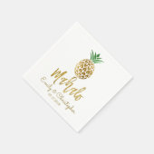 Mahalo Tropical Hawaiian Ananas Wedding White Serviette (Ecke)