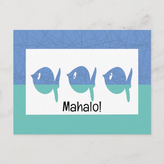 Mahalo Vielen Dank Postkarte (Vorderseite)