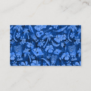 Mahapuu Beach Hawaiian Batik Tonal Blau Visitenkarte