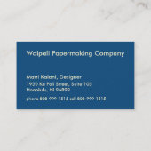 Mahapuu Strand-hawaiischer Batik natürlich und Visitenkarte (Rückseite)