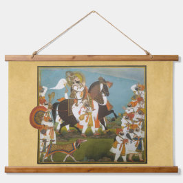 Maharana Bhim Singh und Retinue Hunting Tapestry Wandteppich Mit Holzrahmen