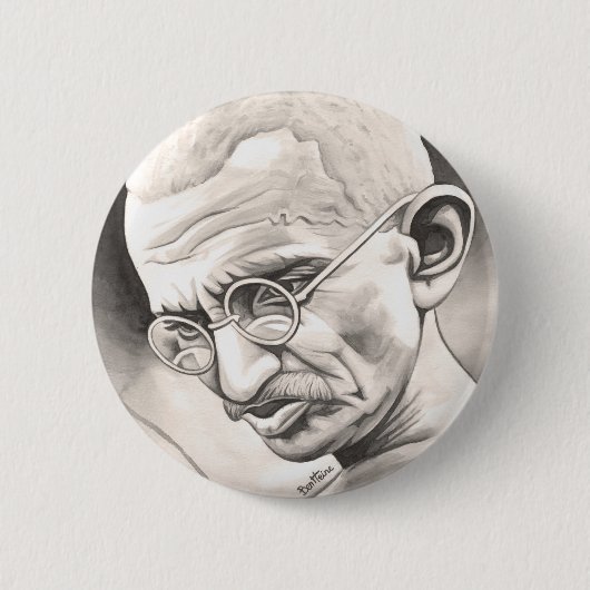 Mahatma Gandhi Button (Vorderseite)