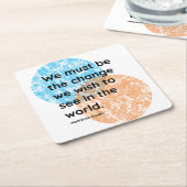 Mahatma Gandhi Change Quotes Rechteckiger Pappuntersetzer (angewinkelt)