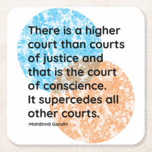 Mahatma Gandhi Conscience Quotes Rechteckiger Pappuntersetzer