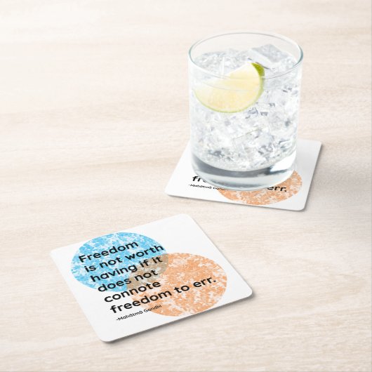 Mahatma Gandhi Freedom Quotes Rechteckiger Pappuntersetzer (Vor Ort)