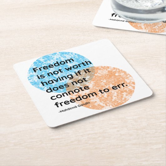 Mahatma Gandhi Freedom Quotes Rechteckiger Pappuntersetzer (angewinkelt)