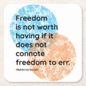 Mahatma Gandhi Freedom Quotes Rechteckiger Pappuntersetzer (Vorderseite)