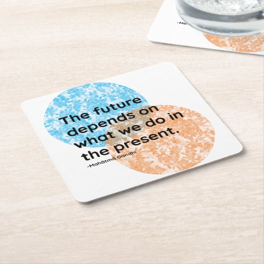Mahatma Gandhi Future and Presence Quotes Rechteckiger Pappuntersetzer (angewinkelt)