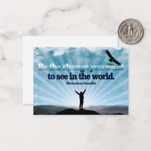Mahatma Gandhi Inspiration Zitat "Be the change" Mitteilungskarte
