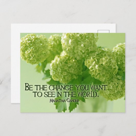 Mahatma Gandhi Inspiration Zitat "Be the change" Postkarte (Vorne/Hinten)