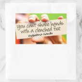 Mahatma Gandhi Inspiration Zitat "Hände schütteln" Rechteckiger Aufkleber (Tasche)