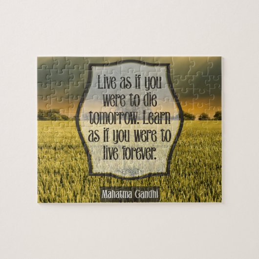 Mahatma Gandhi Inspiration Zitat "Live" Puzzle (Horizontal)