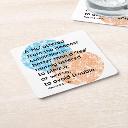 Mahatma Gandhi Ja und Nein Quotes Rechteckiger Pappuntersetzer (angewinkelt)