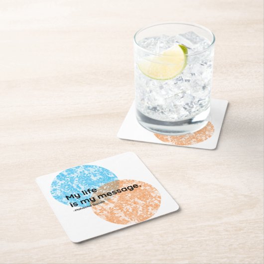 Mahatma Gandhi Life Quotes Rechteckiger Pappuntersetzer (Vor Ort)