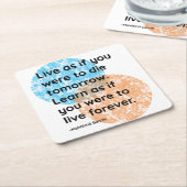 Mahatma Gandhi Live Learn Quotes Rechteckiger Pappuntersetzer (angewinkelt)