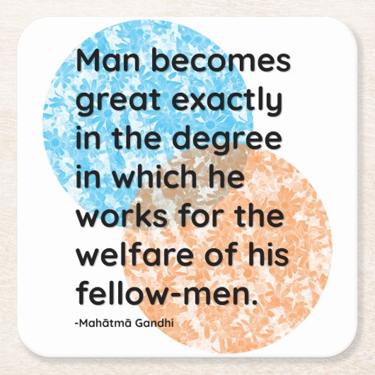 Mahatma Gandhi Man Quotes Rechteckiger Pappuntersetzer (Vorderseite)